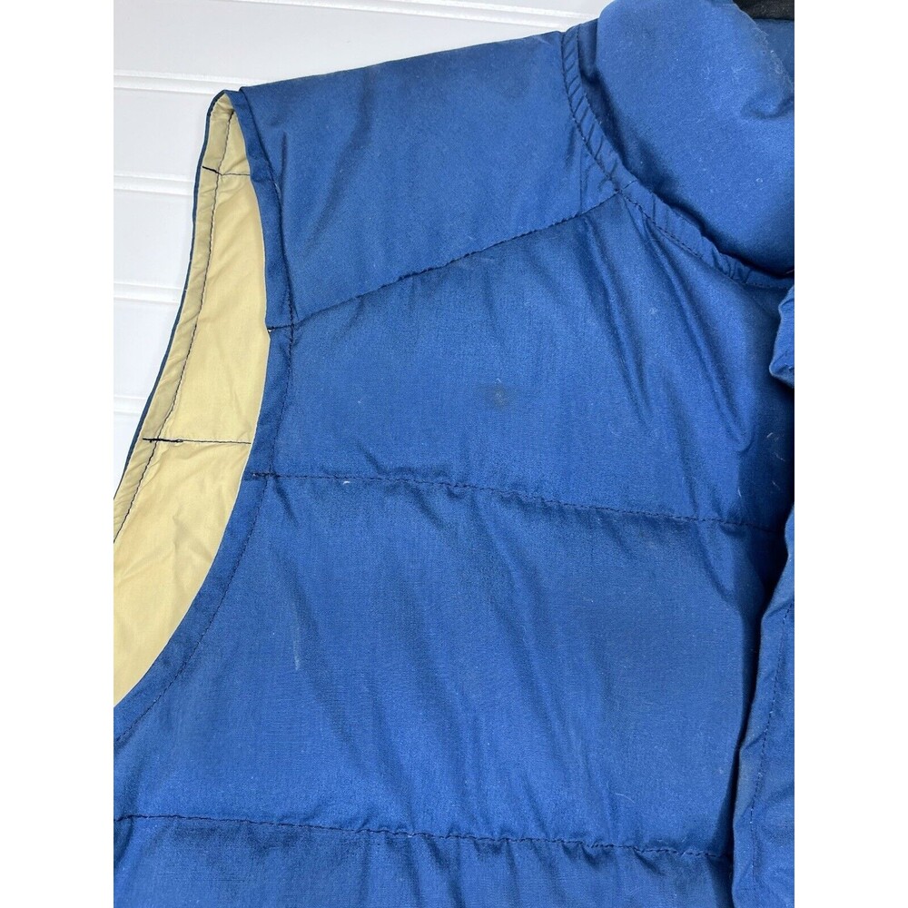 Eddie Bauer Down Puffer Vest Large Vintage 80s Outdoors Hiking Mens Blue - Picture 7 of 16